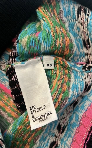 New Essentiel Antwerp Egift Virgin Wool Multicolor Jacquard Pattern Sweater  XS