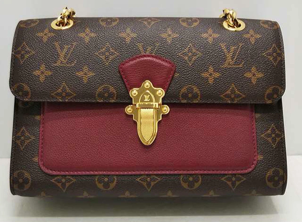 LOUIS VUITTON M41732 Victor Chain Shoulder Bag Leysin Wine Red 