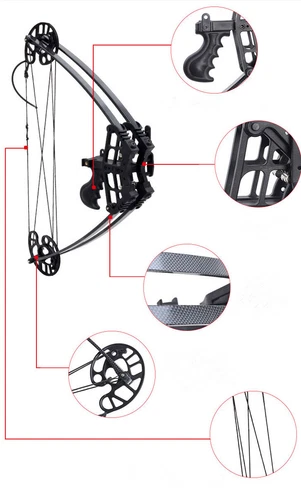 Dual-use Triangle Archery Compound Bow Catapult Bowfishing Steel Ball Hunting - Picture 14 of 28