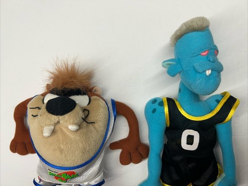 Lot of 2 McDonalds Space Jam Plush 1996 8” Taz & 12” Blanko Toys Basketball - Picture 2 of 11