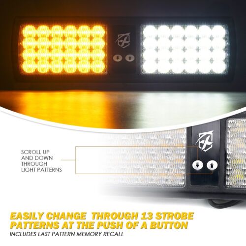 Camión de luz estroboscópica protector solar SMD LED 24W ADVERTENCIA DE EMERGENCIA BLANCO ÁMBAR - Imagen 3 de 7