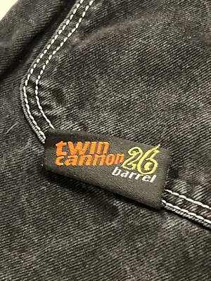 JNCO Jean Denim Shorts Jet Black Twin Cannon Baggy Y2K JNCO Jean Denim Shorts Jet Black Twin Cannon Baggy Y2K