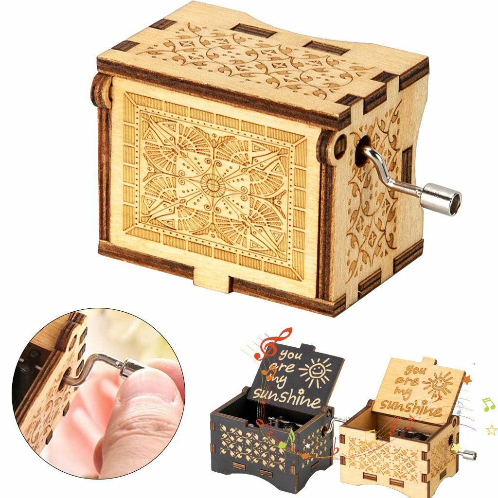 Wooden Music Box Mom/Dad To Daughter -You Are My Sunshine Engraved