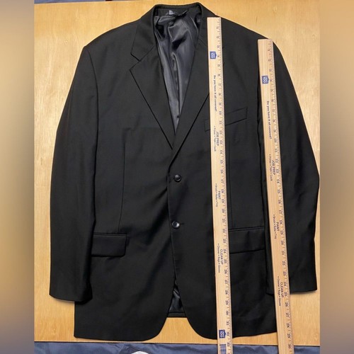 John Alexander 100% Worsted Wool Black Suit Jacket Blazer 46R - Picture 2 of 10