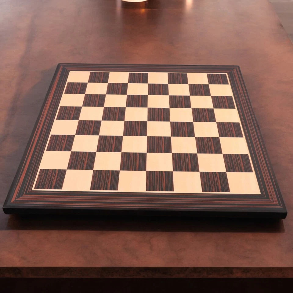 21" Tiger Ebony & Maple Wood Printed Chess Board- 55mm square- Matt Finish - Image 2 of 4