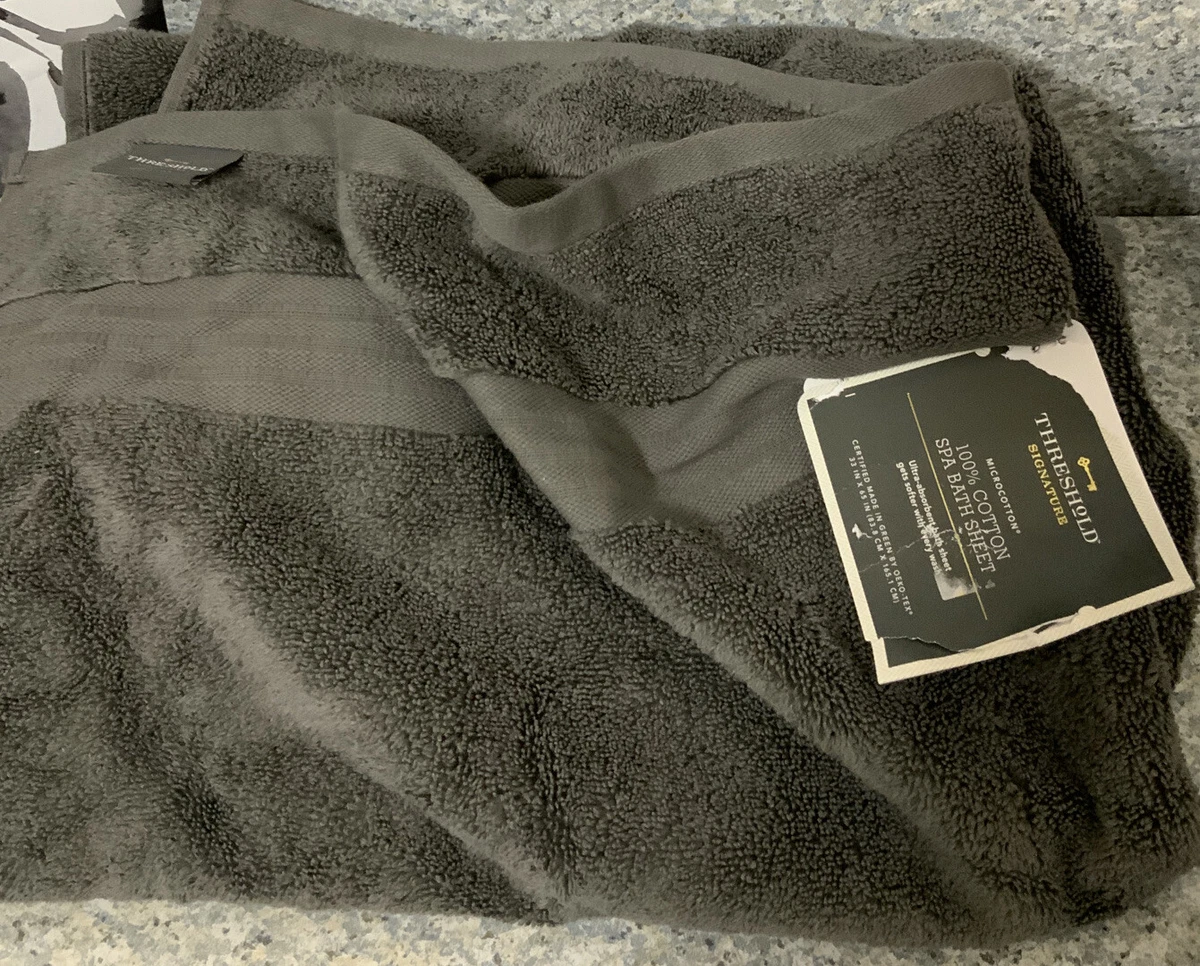Threshold Signature Spa Bath Sheet Dark Gray 33x65 eBay