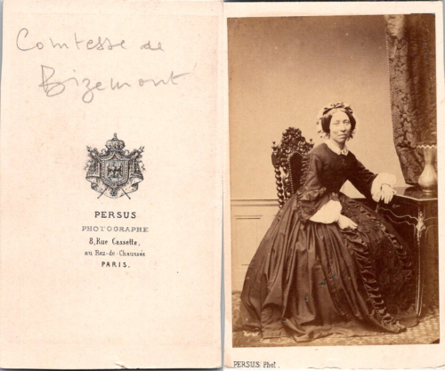 Persus, Paris, Comtesse de Bizemont Vintage CDV albumen carte de visite  CDV,  - Afbeelding 1 van 1