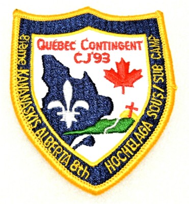 CJ93 Quebec Contingent Hochelaga Sous/Sub Camp 8th Canadian Jamboree Scout Badge