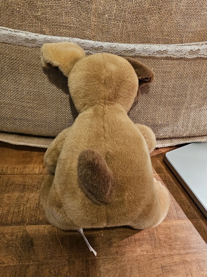 Build a Bear Puppy Dog Brown Two Tone Ears Soft Plush No noise Sitting