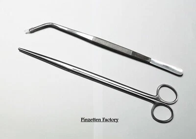Aquarium schere und pinzette (als set) 30CM (pinzette gebogen,schere gerade)