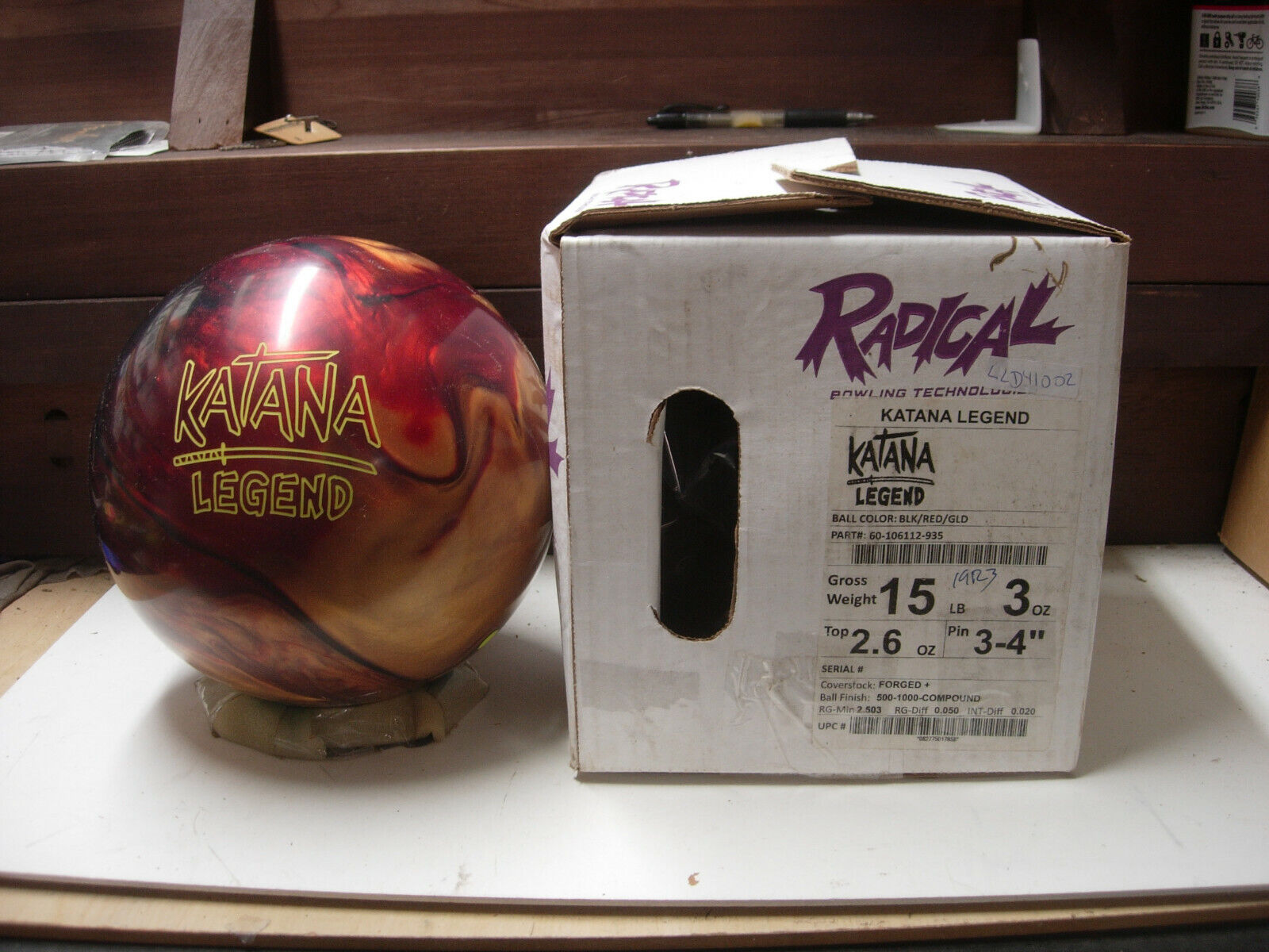 15lb 3 oz TW 2.6 Pin 3-4 NIB 2018 Radical KATANA LEGEND Bowling Ball