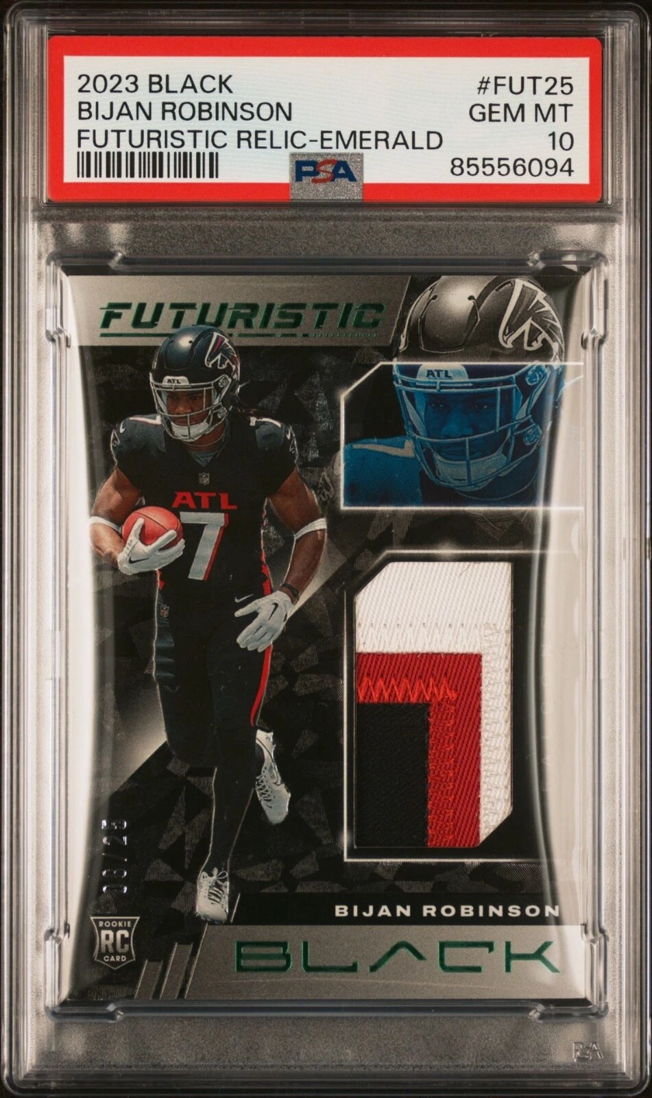 Bijan Robinson Panini Black Futuristic Relics #FUT25 Emerald