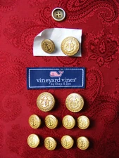 VINEYARD VINES SIGNATURE VV BOAT ANCHOR BRASS GOLD REPLACEMENT BLAZER BUTTON SET
