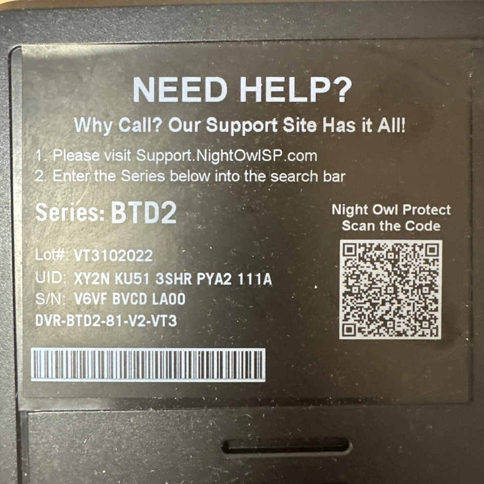 Night Owl VD2P1-84-V2 1TB 8-Channel DVR Set with 4 HD Cameras - Black Used - Image 3 of 4