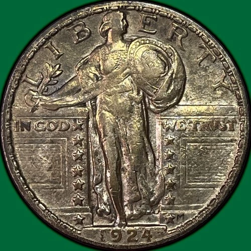 1924 Standing Liberty Quarter Almost Uncirculated AU Coin #33700
