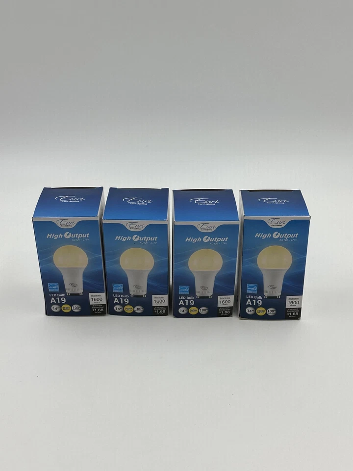 Euri Lighting A19 LED Bulb High Output 1600 Lumens GU24 14W 100W Eq 4-Pack - Image 2 of 4