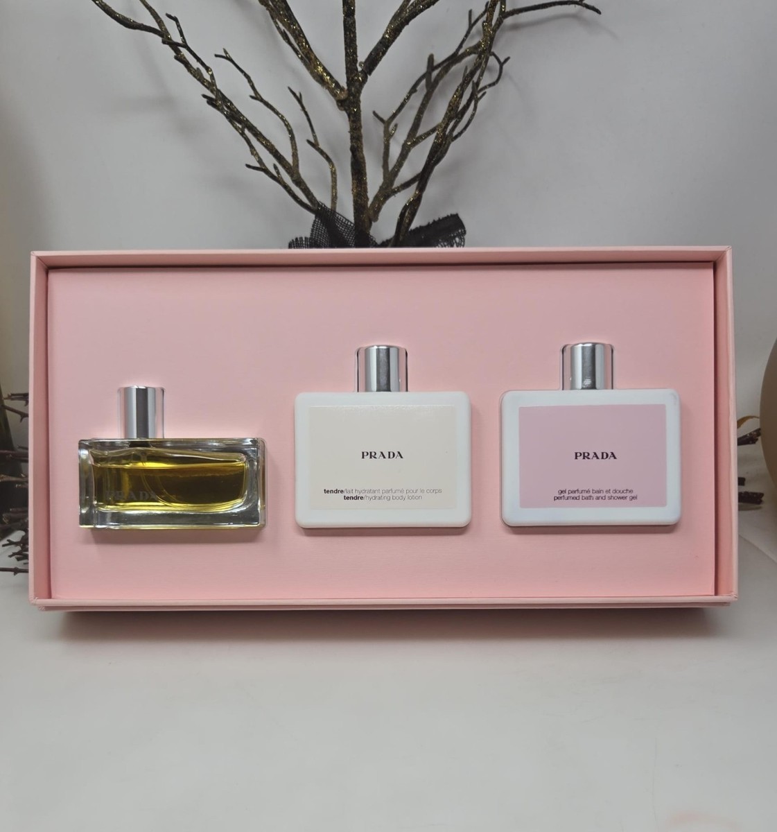 PRADA 香水セット ギフトボックス Prada 3pc Gift Set 1.7oz EDP + 3.4oz S/G & Body Lotion | eBay