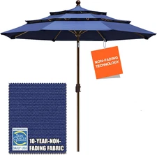 USA 10-Year-Non-Fading 9Ft 3 Tiers Market Umbrella Patio Umbrella Outdoor Table 