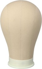 24 Inch Canvas Block Head Mannequin Head for Wigs Salon Wig Head with Mount H  