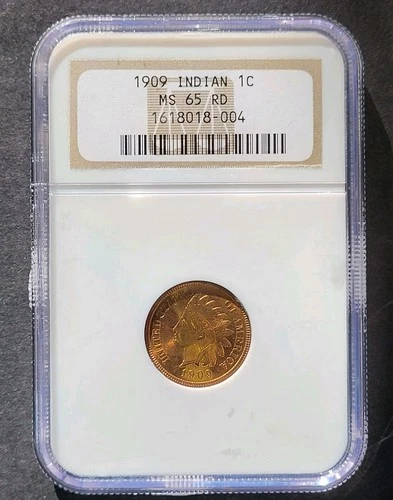 1909 Indian Head Cent 1c NGC MS 65 RED. Last  Mintage. Super Nice Coin!