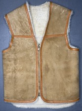 VTG Hughes & Hatcher Sheepskin Shearling Vest...