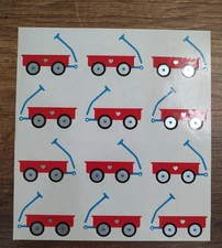 Vintage 1984 Mrs. Grossman's Stickers LITTLE RED WAGONS 12 Stickers 