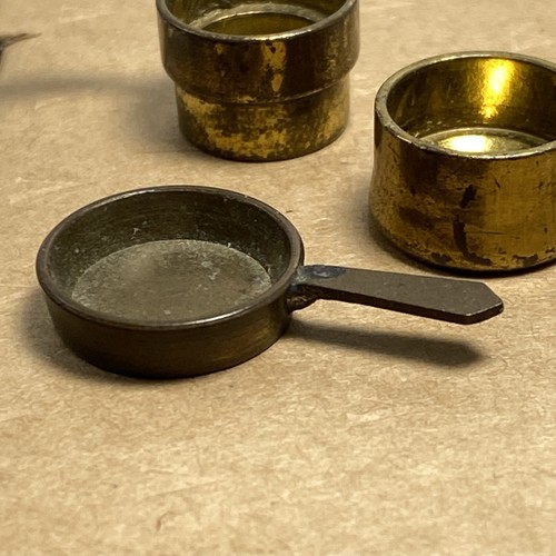 Pentole da cucina in rame miniatura padelle casa delle bambole cucina 3 pezzi - Foto 2 di 18