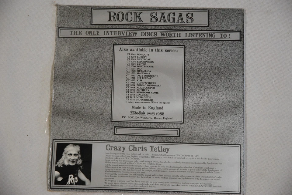 LIVING COLOUR CHRIS TETLEY INTERVIEWS PICTURE DISC VINYL LP RECORD SEALED SPLIT - Image 2 of 2