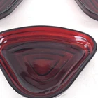 Vintage Anchor Hocking Manhattan Ruby Red Relish Tray 3  Inserts Triangular