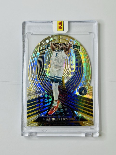 Anthony Edwards Gold Refractor-Style Display Card Timberwolves Encased