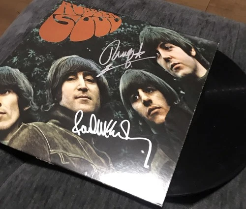 The Beatles Rubber Soul Vinyl Signed Autographed Paul McCartney Rings Starr COA