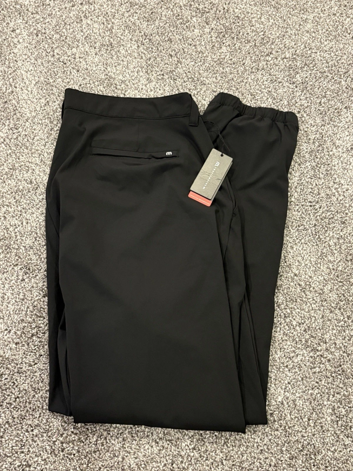 Travis Mathew Chino Pants Mens 40x30 Black Golf Performance Quick Dry NWT