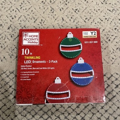 Ornaments Twinkling Lights LED Indoor Outdoor Waterproof Christmas Decor 3-Pack