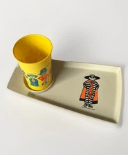 Vtg 1970’s Happy Meal Serving Tray & Cup Hamburglar Made In USA Capt. Crook