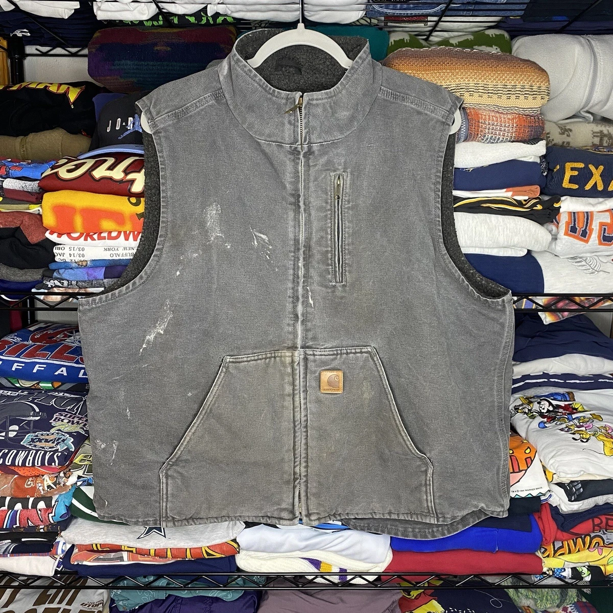 Mens grey carhartt vest sale