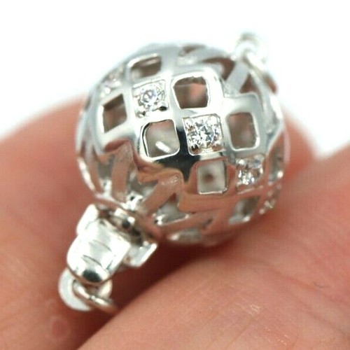 Kaedesigns New Genuine Sterling Silver 12mm Cubic Zirconia Ball Clasp -Free post - Picture 2 of 8
