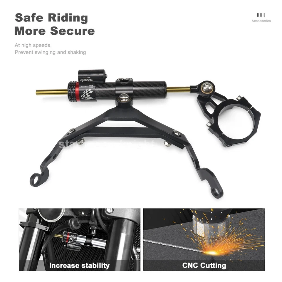 Kit de montaje estabilizador amortiguador dirección motocicleta Kawasaki Z900RS 2018-2024 Foto 4 de 4