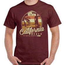 Californian Beach The Surfin' Paradise Mens Surfing T-Shirt Board