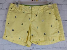 Vtg. Lilly Pulitzer White Tag Palm Beach Fit Yellow Nautical Print Shorts Sz. 2
