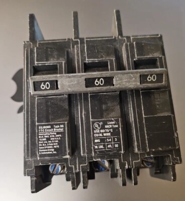 Used SIEMENS BQ3B060 Type BQ I-T-E Circuit Breaker 3 Pole 60 AMP ITE EQ3B060 ?