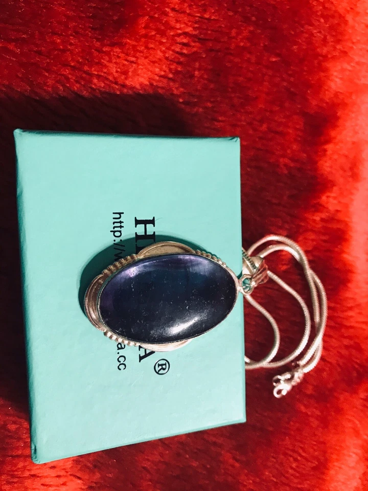 collar mujer colgante grande moda plata de ley cadena gratis de EE. UU. Foto 2 de 4