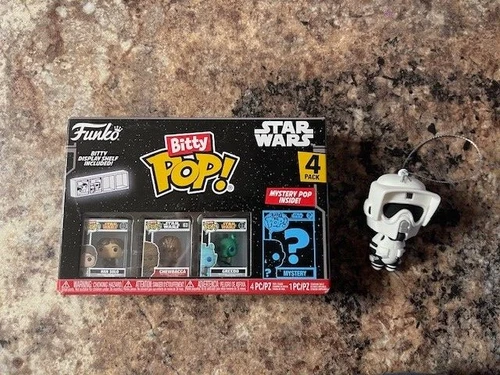 FUNKO Bitty POP!: Star Wars: Han Solo Chewbacca Greedo 4 pack Sealed  + ornament
