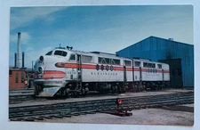 Postcard Lincoln Nebraska Enginehouse Burlington Route RR GM Locomotive Apr 1962