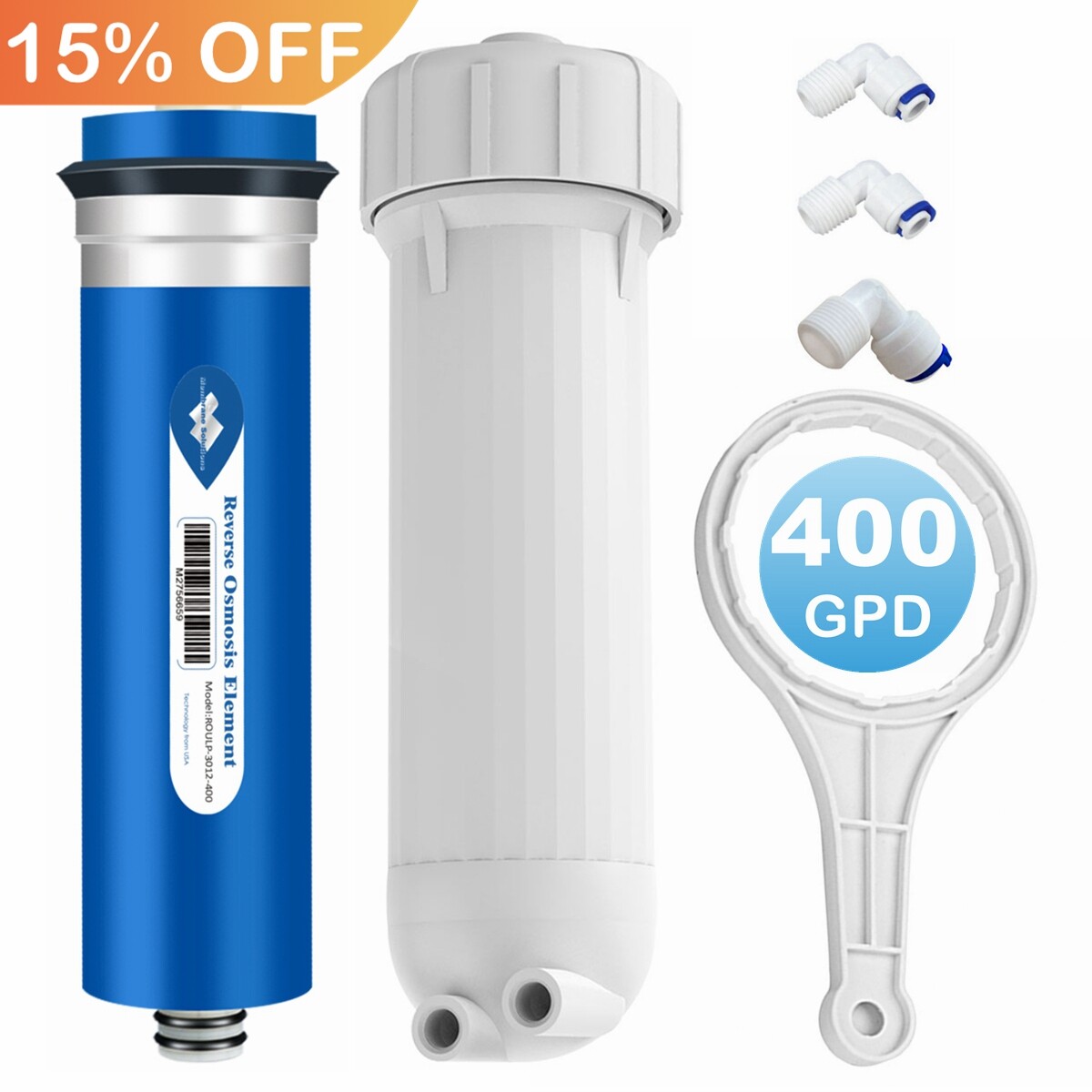 Kit de carcasa de repuesto de filtro de agua con sistema de ósmosis inversa de membrana RO 400 GPD