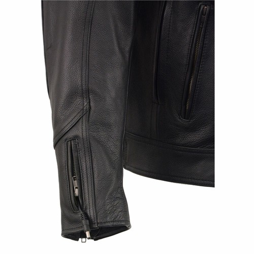 NEXGEN HEAT MENS HEATED VENTED MOTORCYCLE LEATHER JACKET w/ GUN POCKET - USACR - Picture 5 of 10