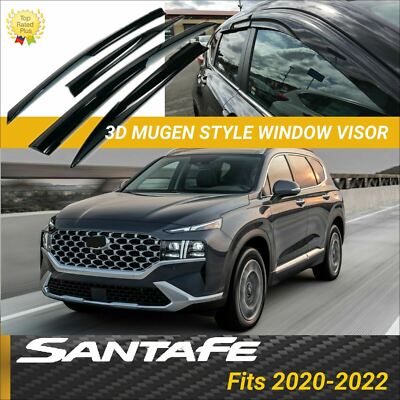 For Hyundai SantaFe 20-23 3D JDM Mugen StyleTinted Window Visors Wind Vent Shade