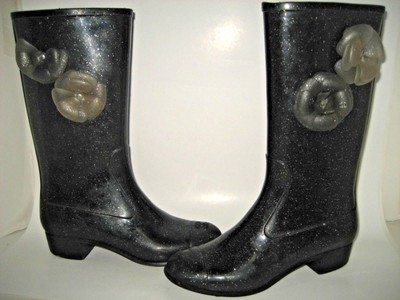 glitter rubber boots