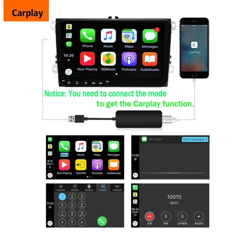 9" Autoradio Android 8.1 GPS Navi Carplay Android Auto USB BT Für VW TIGUAN GOLF - Bild 2 von 4