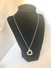 David Yurman Silver Heart Pendant with Box Silver Chain, 18k Logo, 20