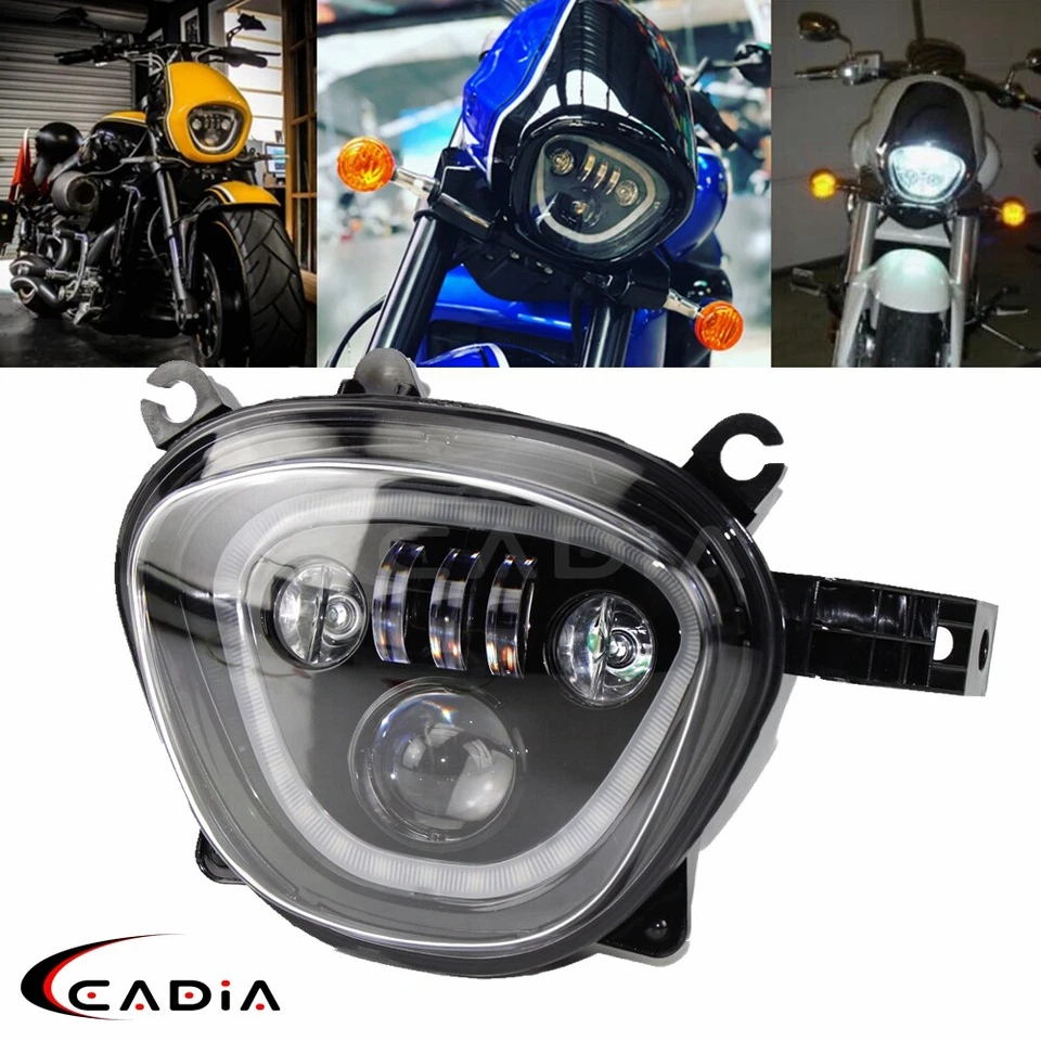 Conjunto de haz alto/bajo de faros LED Halo DRL para Suzuki Boulevard M109R Intruder Foto 3 de 4